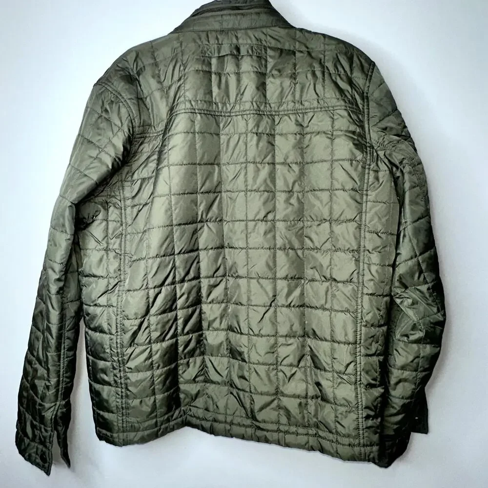 Dockers Unisex Size Large Olive Green Long Sleeve Puffer Lightweight Jacket